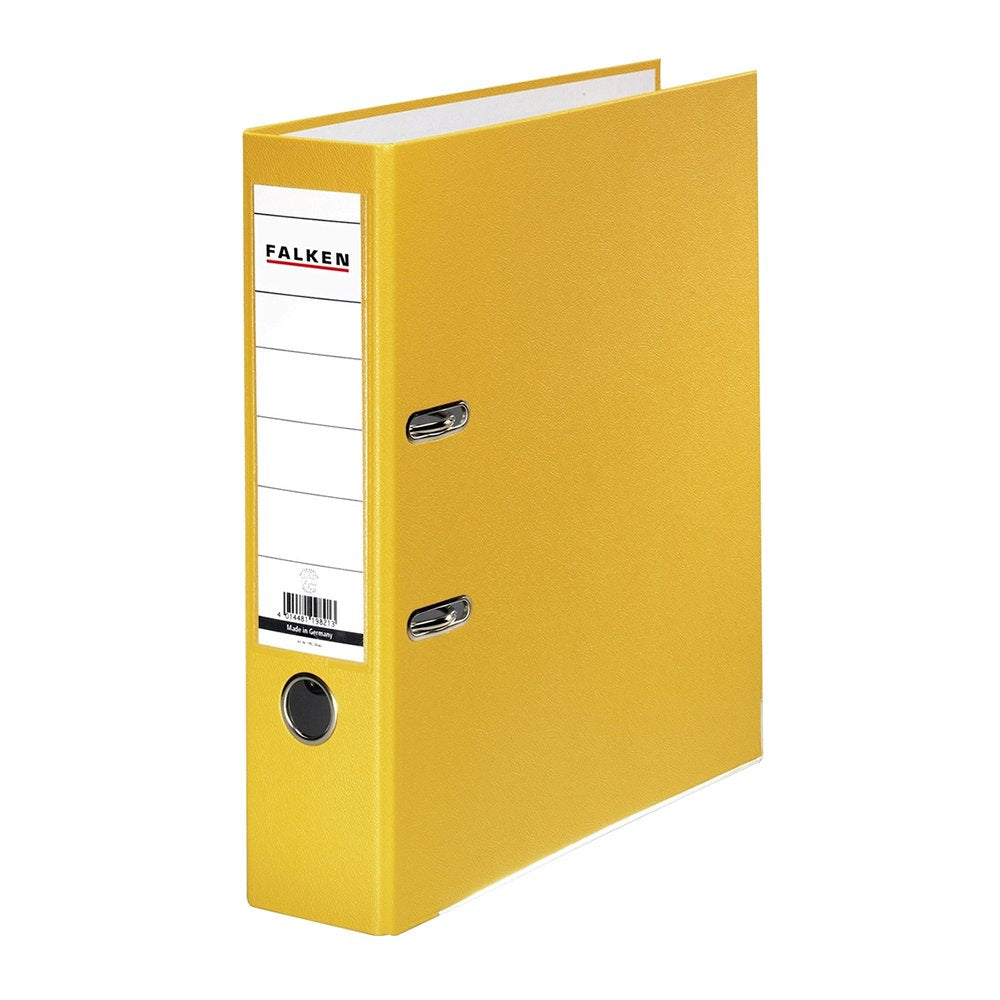 Biblioraft Falken plastifiat, 80 mm, galben Biblioraft Falken plastifiat, 80 mm, galben